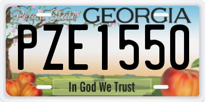 GA license plate PZE1550