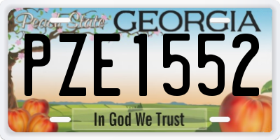 GA license plate PZE1552