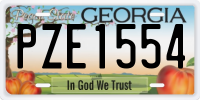 GA license plate PZE1554
