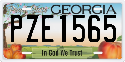 GA license plate PZE1565
