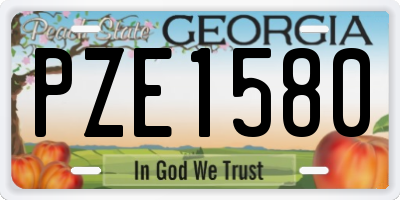 GA license plate PZE1580