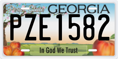 GA license plate PZE1582
