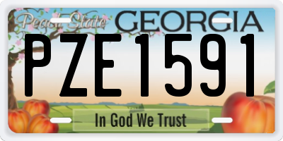 GA license plate PZE1591