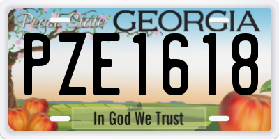 GA license plate PZE1618