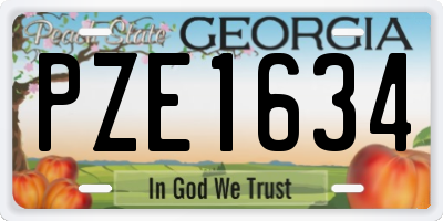 GA license plate PZE1634