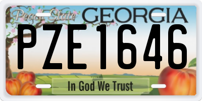 GA license plate PZE1646