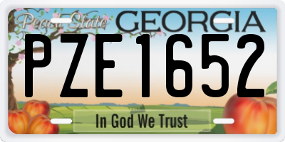 GA license plate PZE1652