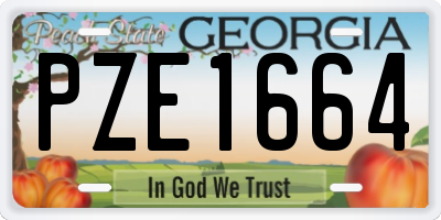 GA license plate PZE1664