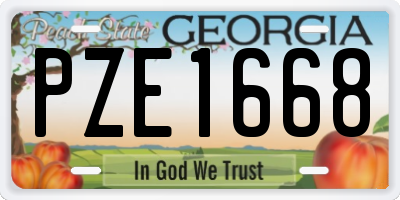 GA license plate PZE1668