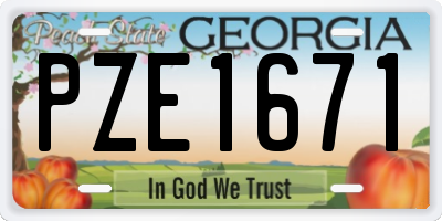 GA license plate PZE1671