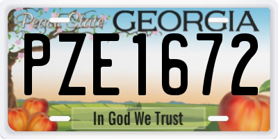 GA license plate PZE1672