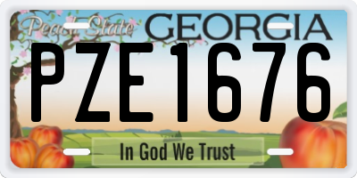 GA license plate PZE1676