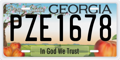 GA license plate PZE1678