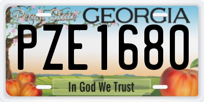 GA license plate PZE1680