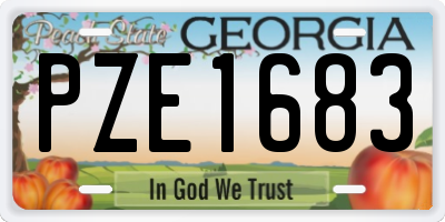 GA license plate PZE1683