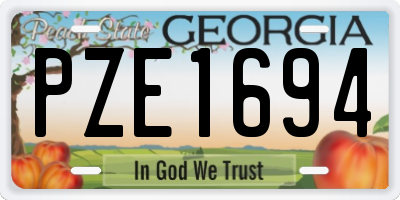 GA license plate PZE1694