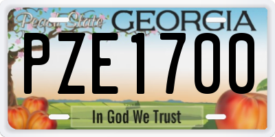 GA license plate PZE1700