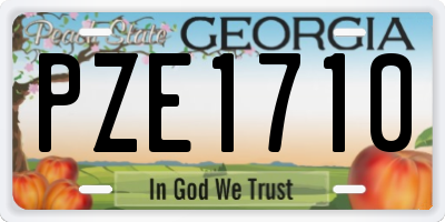 GA license plate PZE1710