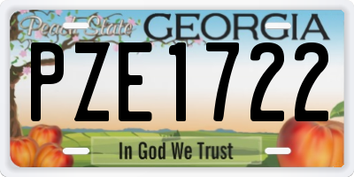 GA license plate PZE1722