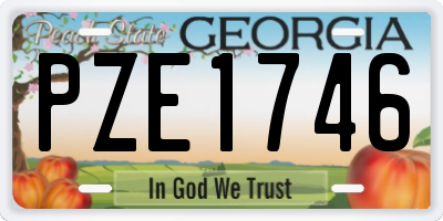 GA license plate PZE1746