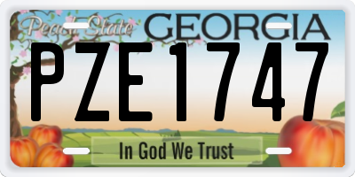 GA license plate PZE1747