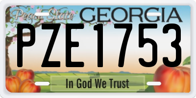 GA license plate PZE1753
