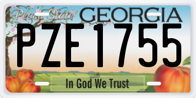 GA license plate PZE1755