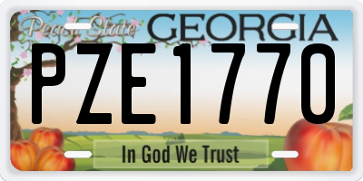 GA license plate PZE1770