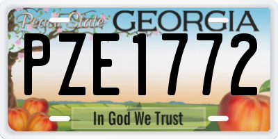 GA license plate PZE1772