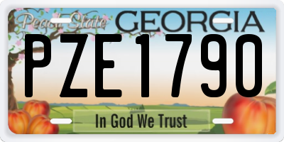 GA license plate PZE1790