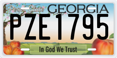 GA license plate PZE1795
