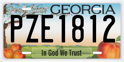 GA license plate PZE1812