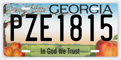 GA license plate PZE1815