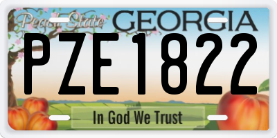 GA license plate PZE1822
