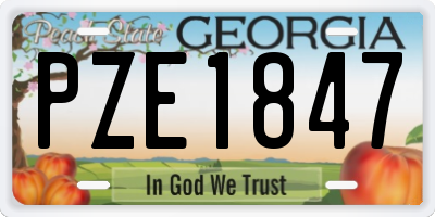 GA license plate PZE1847