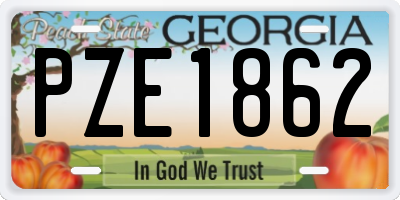 GA license plate PZE1862
