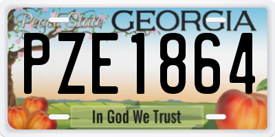 GA license plate PZE1864
