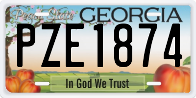 GA license plate PZE1874