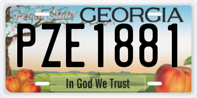 GA license plate PZE1881