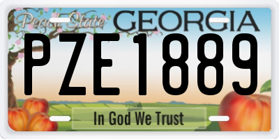 GA license plate PZE1889