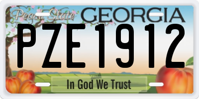GA license plate PZE1912