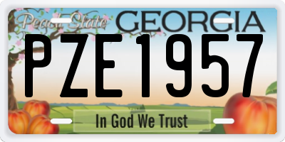 GA license plate PZE1957
