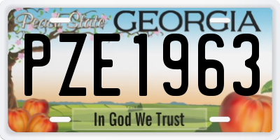 GA license plate PZE1963