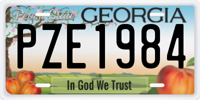 GA license plate PZE1984