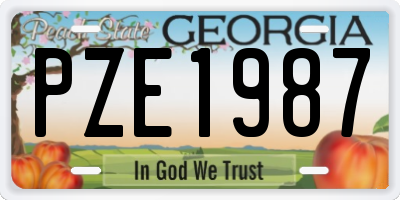 GA license plate PZE1987