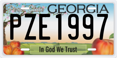 GA license plate PZE1997