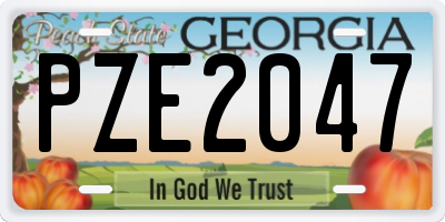 GA license plate PZE2047