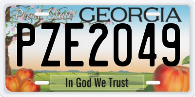 GA license plate PZE2049