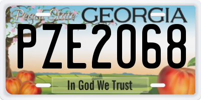 GA license plate PZE2068