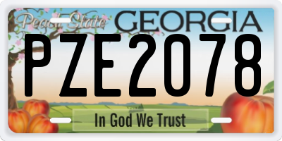 GA license plate PZE2078